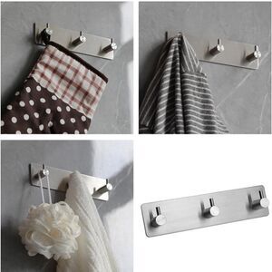 2 Pk Self Adhesive Chrome Hooks NEW